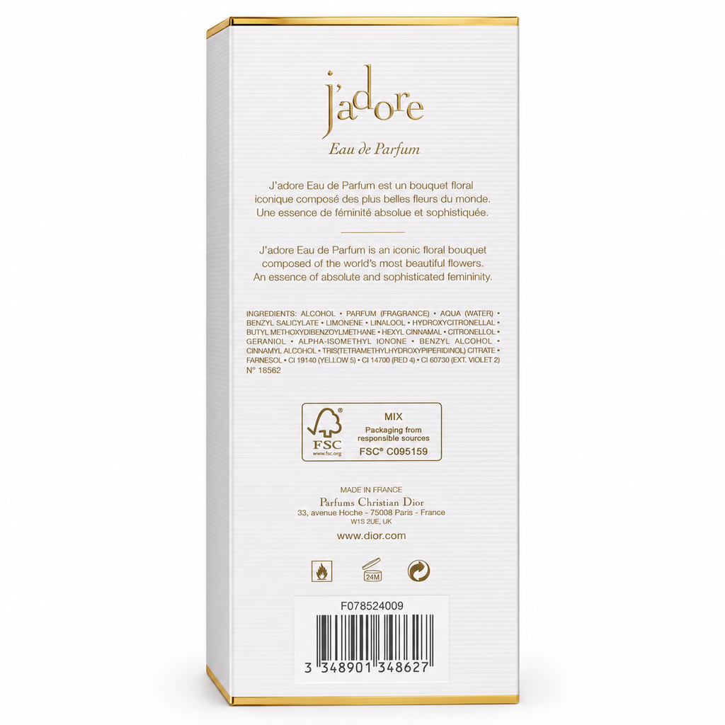 Dior J'adore Eau de Parfum for Women 3.4 oz (100ml)